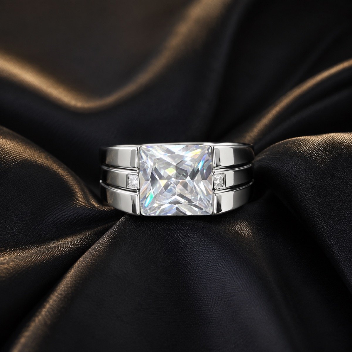 Imperial Princess-Cut Silver Ring — 925 sterling silver rings