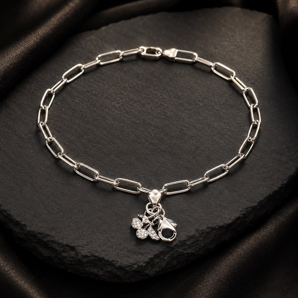 Butterfly Paperclip Charm Bracelet — 925 sterling silver bracelets