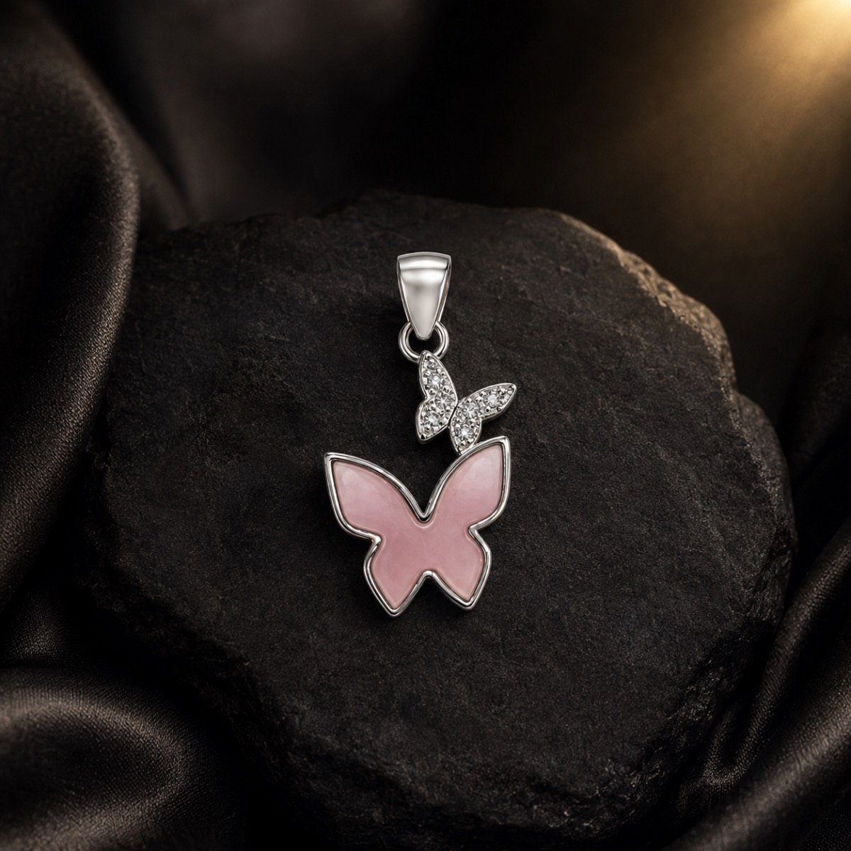 Rosalie Double Butterfly Pendant — 925 sterling silver pendant