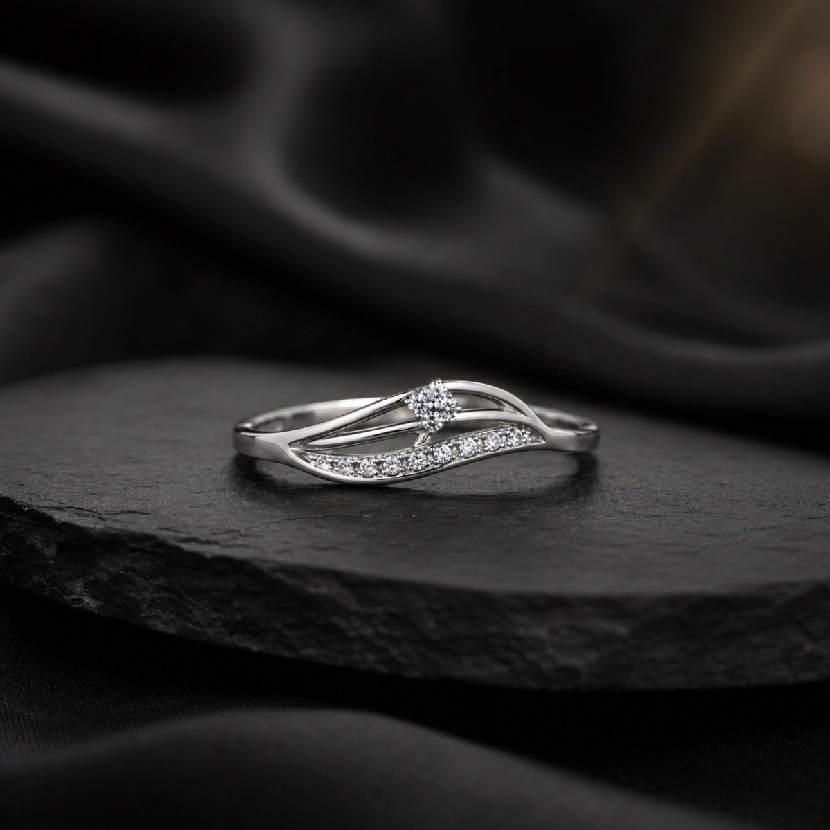 Starlight Crossover Silver Ring — 925 sterling silver rings
