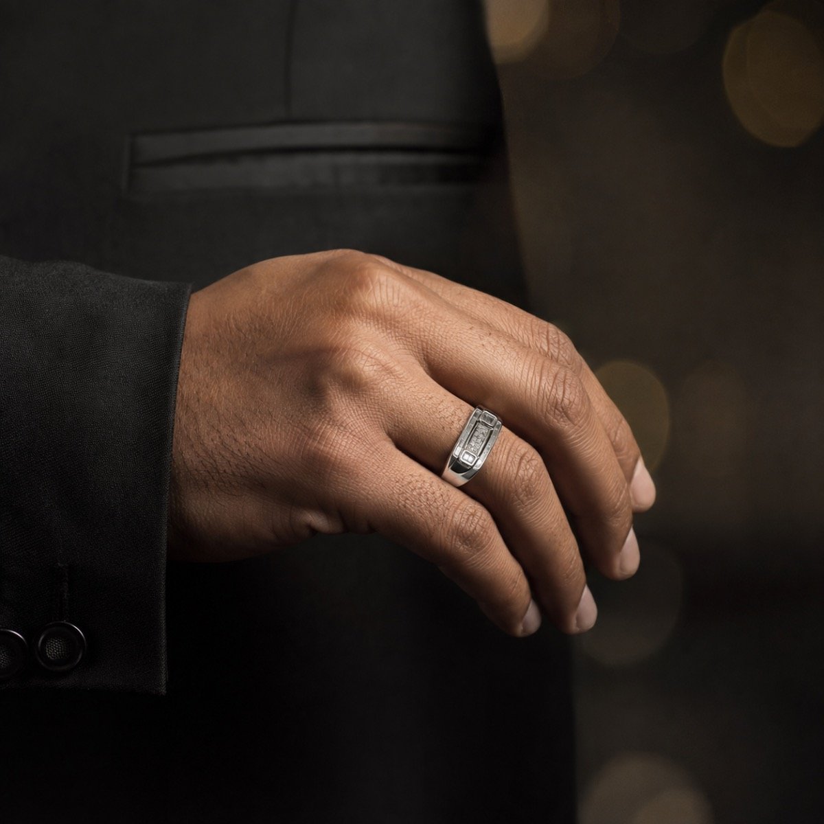 Imperial Baguette Pavé Silver Ring — 925 sterling silver rings